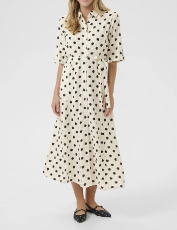 Rochie medie Cream, alb