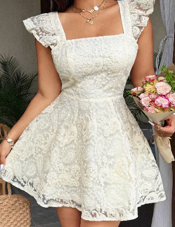 Rochie scurta SHEIN CURVE, ecru