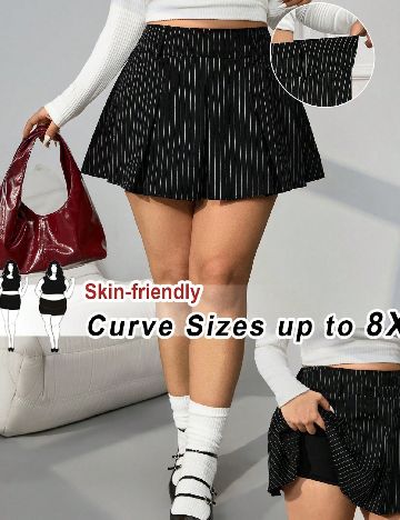 Fusta pantalon SHEIN CURVE, negru