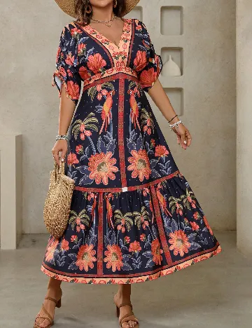 Rochie lunga SHEIN CURVE, mix culori