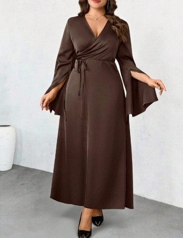 Rochie lunga SHEIN CURVE, maro