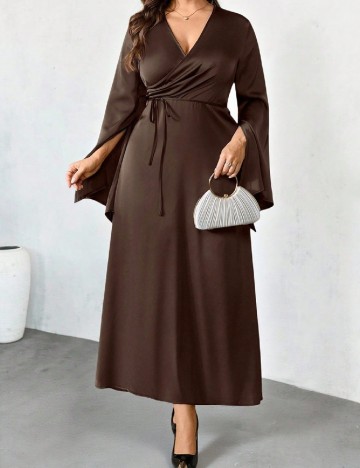 Rochie lunga SHEIN CURVE, maro