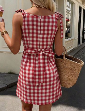 Rochie scurta SHEIN, rosu/alb