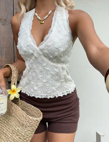 Top SHEIN, ecru