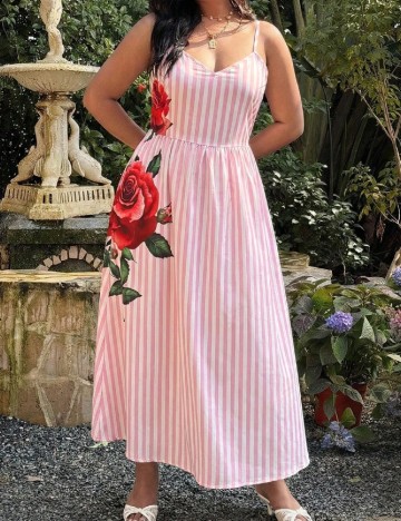 Rochie lunga SHEIN CURVE, roz
