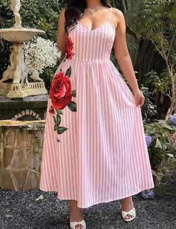 Rochie lunga SHEIN CURVE, roz