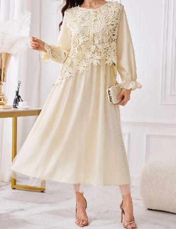 Rochie lunga SHEIN, crem