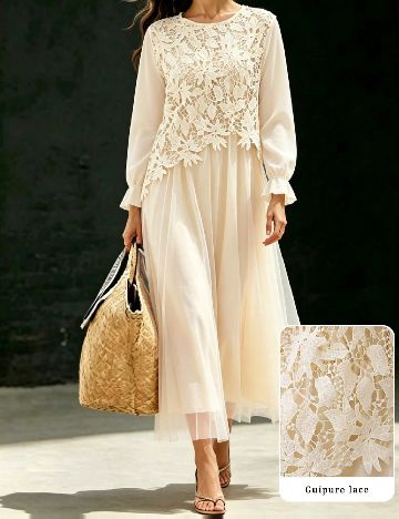 Rochie lunga SHEIN, crem