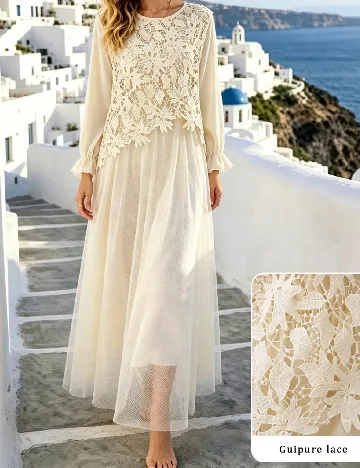 Rochie lunga SHEIN, crem
