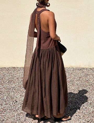 Rochie lunga SHEIN, maro