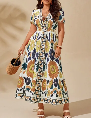 Rochie lunga SHEIN CURVE, floral print