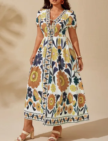 Rochie lunga SHEIN CURVE, floral print