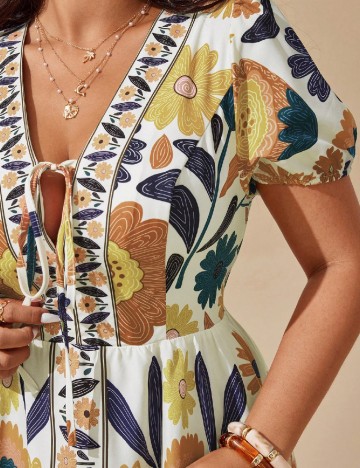 Rochie lunga SHEIN CURVE, floral print