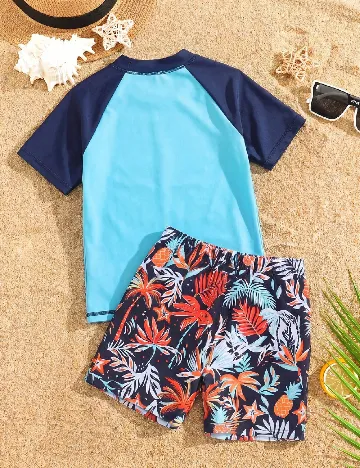 Costum de baie Shein Kids, albastru