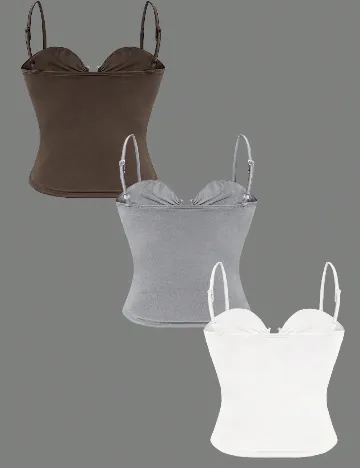 Set topuri 3 bucati SHEIN CURVE, mix culori
