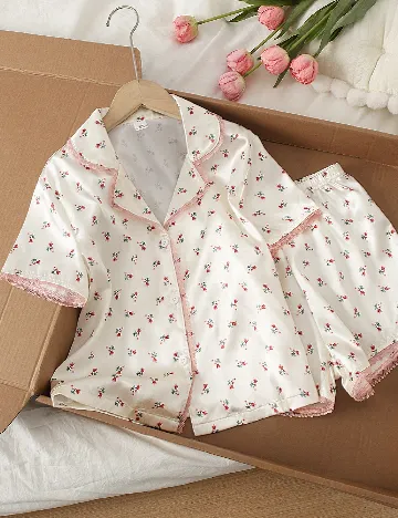 Pijama Shein Kids, crem
