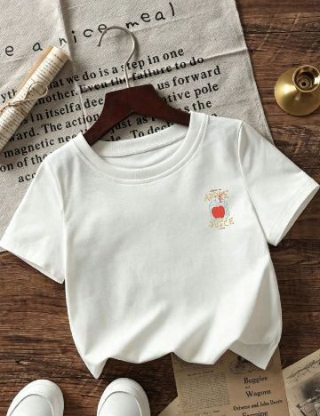 Tricou Shein Kids, alb