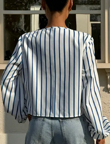 Bluza SHEIN, alb/albastru