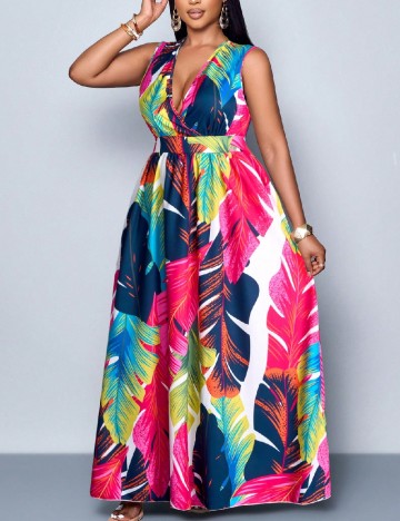 Rochie lunga SHEIN CURVE, mix culori