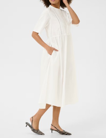 Rochie medie Culture, alb