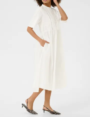 Rochie medie Culture, alb