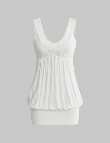 Rochie scurta Romwe, alb
