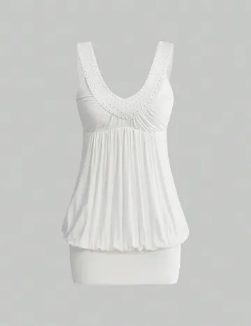 Rochie scurta Romwe, alb