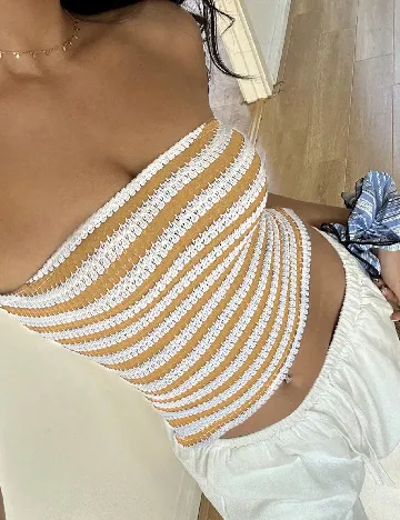 Top SHEIN, maro/alb