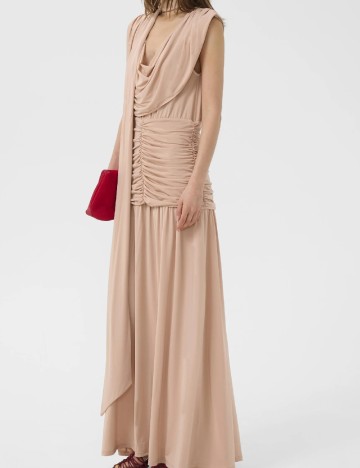 Rochie lunga Gestuz, maro