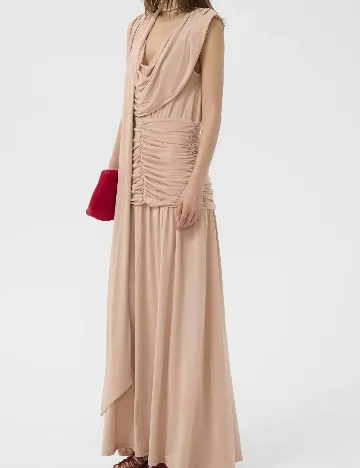 Rochie lunga Gestuz, maro