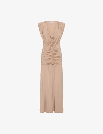 Rochie lunga Gestuz, maro