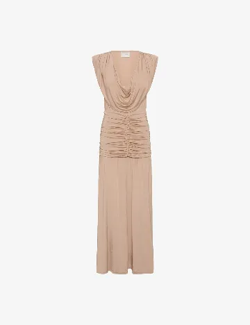 Rochie lunga Gestuz, maro