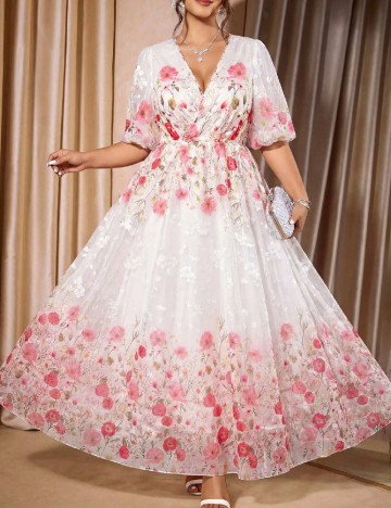 Rochie lunga SHEIN CURVE, alb