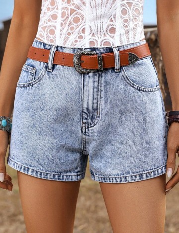 Pantaloni scurti SHEIN, albastru