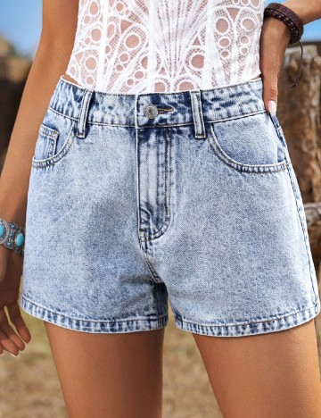Pantaloni scurti SHEIN, albastru