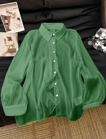 Camasa SHEIN CURVE, verde