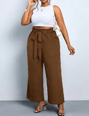 Pantaloni SHEIN CURVE, maro