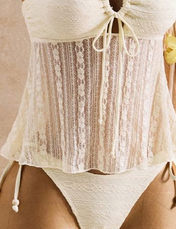 Costum de baie SHEIN, galben deschis