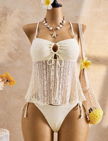 Costum de baie SHEIN, galben deschis