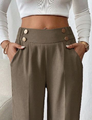 Pantaloni SHEIN CURVE, maro