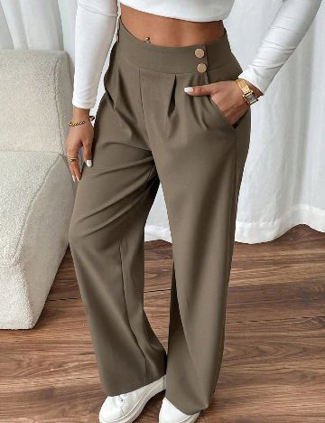 Pantaloni SHEIN CURVE, maro