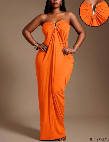 Rochie lunga SHEIN CURVE, portocaliu