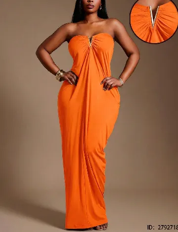 Rochie lunga SHEIN CURVE, portocaliu