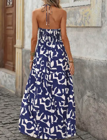 Rochie lunga SHEIN, albastru/alb