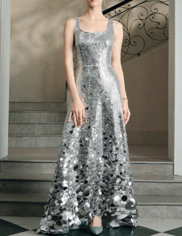 Rochie lunga Anewsta, argintiu