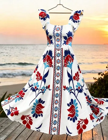 Rochie lunga SHEIN CURVE, alb