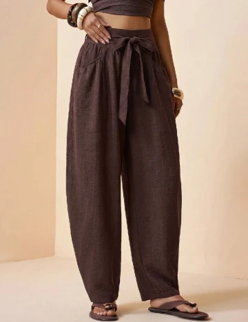 Pantaloni SHEIN, maro