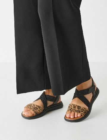 Sandale Tamaris, negru/animal print