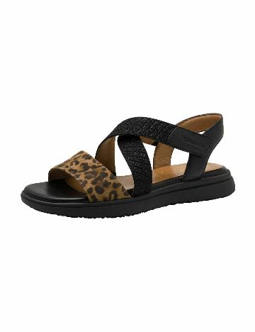 Sandale Tamaris, negru/animal print