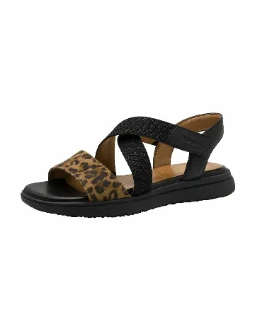 Sandale Tamaris, negru/animal print